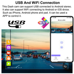 1080P Wifi USB Dash Camera Wide angle DVR 64GB for Android Car Stereo Headunit