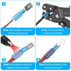 Waterproof Heat Shrink Spade Wire Connectors Electrical Crimp Terminals 50/220X
