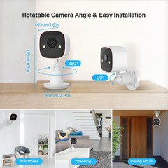 4-Pack Wireless 2.4G WiFi Security Camera System Smart Outdoor Night Vision 3MP