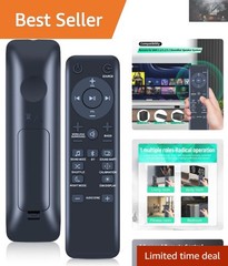 Replacement Soundbar Remote with Ergonomic Design – Easy Setup, 40ft Range