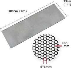 Universal 40″x13″ Car Grill Mesh – Aluminum Alloy 6x1mm Honeycomb – Black