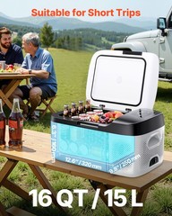 VEVOR Car Refrigerator 16-58QT Compressor Electric Cooler Car Fridge Freezer 12V