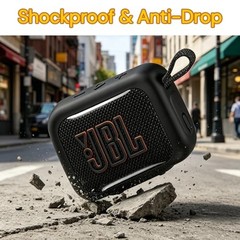 Silicone Protective Case for JBL GO 5, Waterproof Shockproof Anti-Drop Black