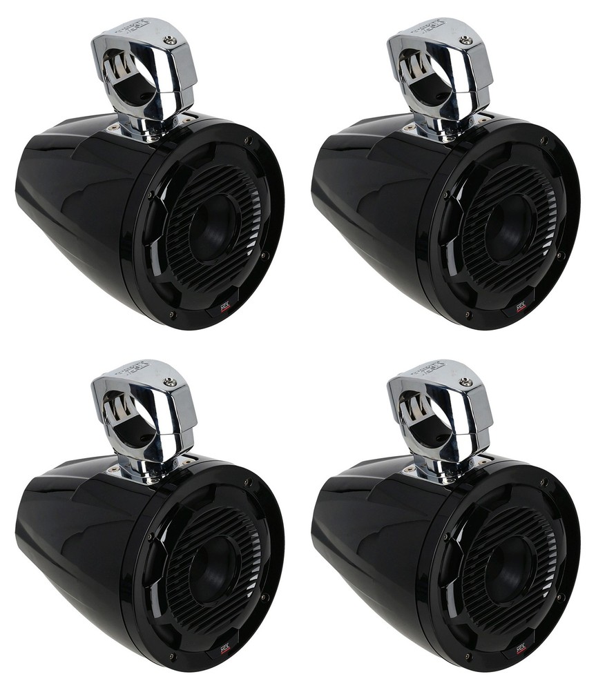 (4) MTX WET8CWB 8″ 200w Compression Driver Marine Boat Wakeboard Tower Speakers