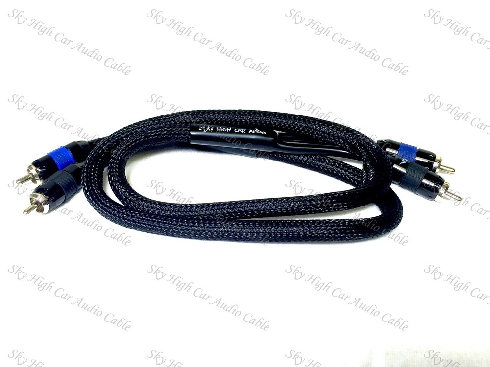 Sky High Car Audio 1.5 ft 2 Channel PREMIUM RCA Cable Nylon Copper Braided