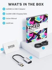 HDMI to USB C Adapter (4K@60Hz) AR Glasses XREAL One Air 2 Pro/VITURE Luma/Ra…