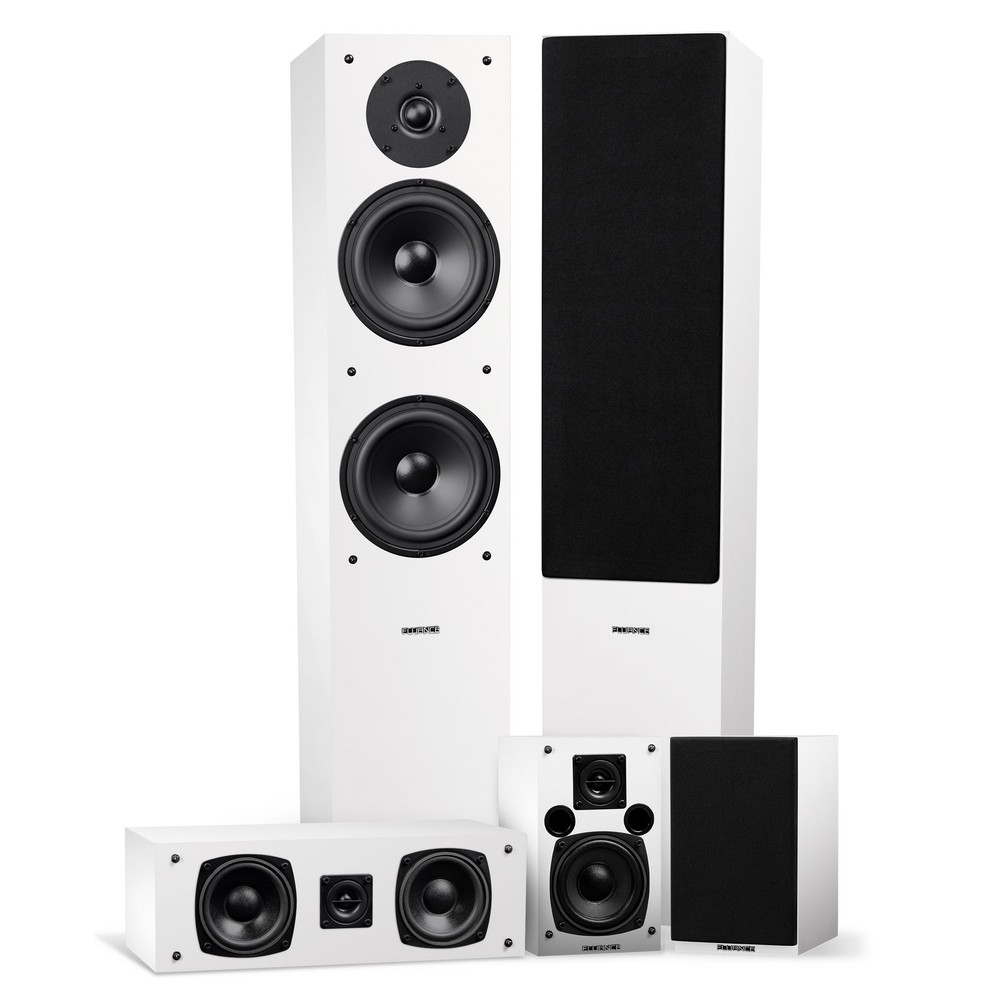 Fluance Elite 5.0 Surround Sound Home Theater Speaker System – White