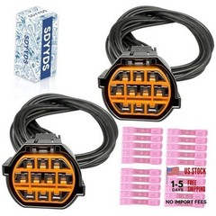 GL221-10021 2Pcs 10-Pin Headlight Connector Wiring Harness Compatible with