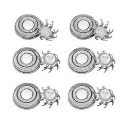 Replacement Shaver Heads for MAX-T Electric 1 Count (Pack of 6), Silver