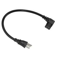 1FT Right Angle Computer Power Cord – NEMA 5-15 Plug to IEC C13 1FT, Black