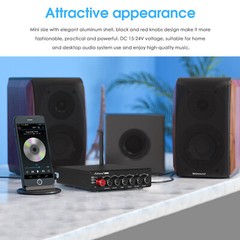 Mini 2.1 Channel Digital Amplifier Subwoofer Amp Bluetooth Home Speaker Receiver