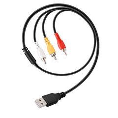USB to 3RCA Cable, 1.5m/5ft USB Male to 3 RCA Male Jack Splitter Audio Video AV