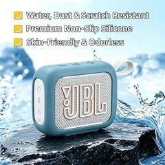 Silicone Protective Case for JBL GO 5, Waterproof Shockproof Anti-Drop Black