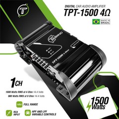 1x Timpano TPT-1500 4 Ohm Brazilian Amplifier 1600W RMS Car Audio Digital Amp