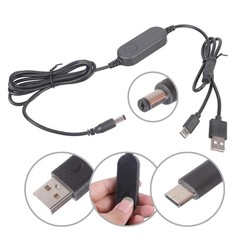 USB C And USB To DC5521 12V 12W Power Adapter Cord Boost Line With Indicator