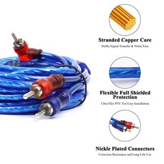 4 Packs 2RCA Audio Jack Interconnect Cable 3 Feet Patch Male to Male Copper Wire