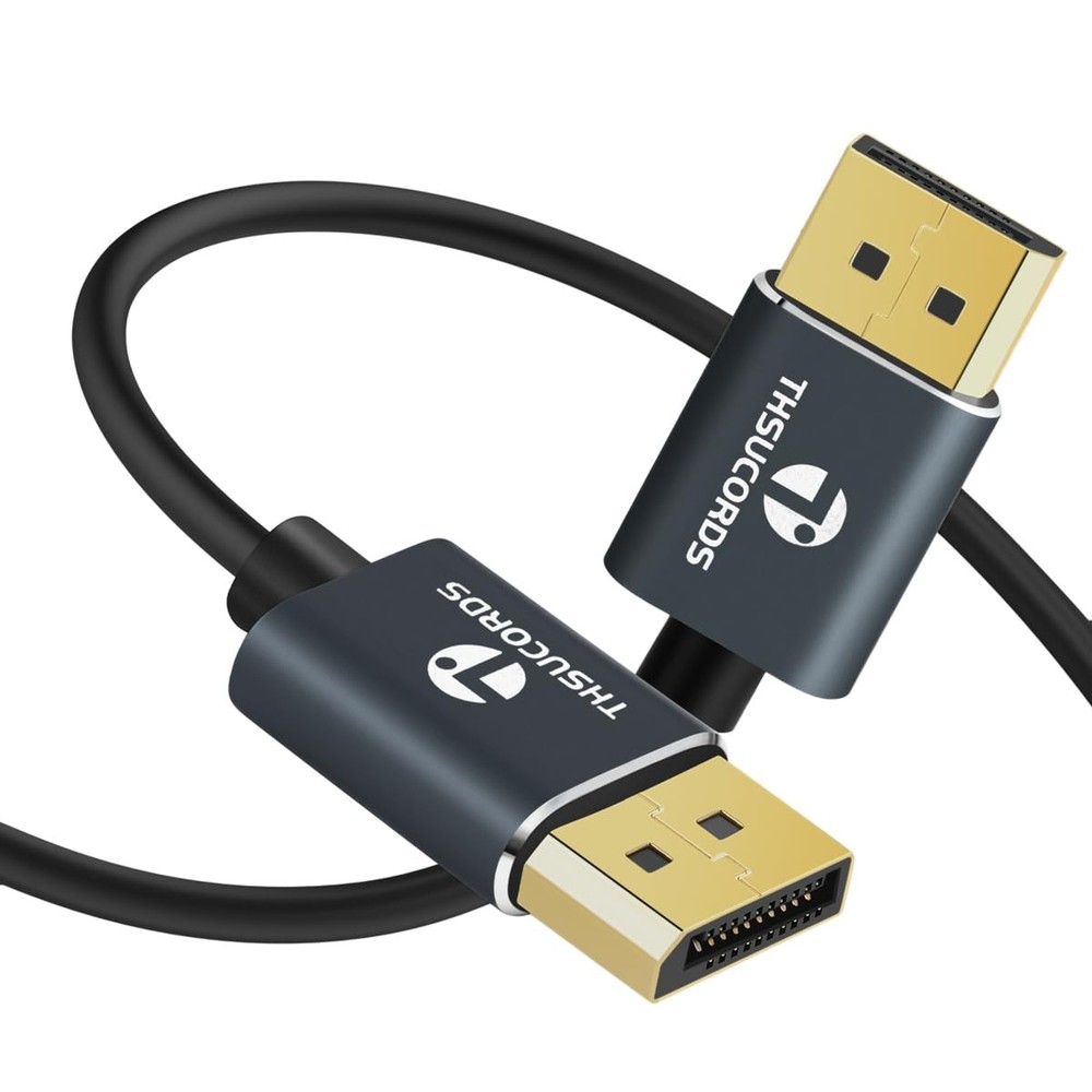 DisplayPort 3.3FT Ultra Slim Thin 8K 4K DP Cable 1.4 8K@60Hz 4K@144Hz Monitor
