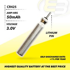 20PC 3.0V Lithium LiMnO2 Battery CR425 Pin Shape Battery Fits Microphones BR425