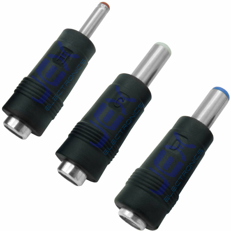 Female to Male DC Power Plug Connector Adapter Size Changer 2.1mm/2.5mm/1.35mm