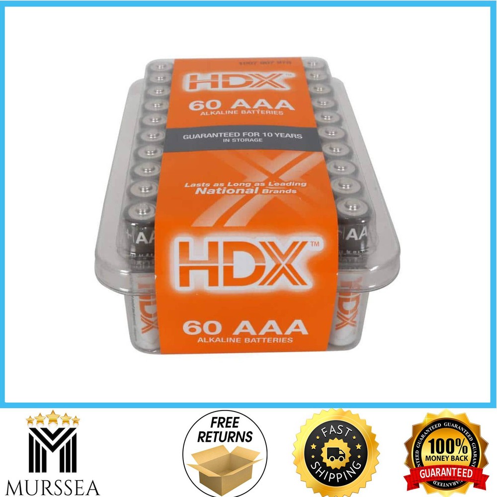 AAA Alkaline Battery 60-Pack , Stainless steel cover , lasts up to 10-years