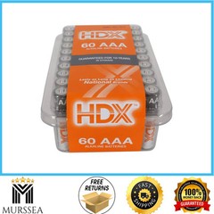 AAA Alkaline Battery 60-Pack , Stainless steel cover , lasts up to 10-years