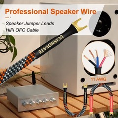 4 x HiFi OFC Speaker Jumper Cable with Spade, 21cm Speaker Cable Bridge BiWir…