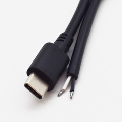 5pcs 25cm USB C Type-C Male Plug Cable 2 wires DC Power Pigtail Cable Cord 22AWG