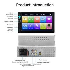 7″ Single 1Din Touch Screen Stereo Bluetooth Radio Car Apple/Android Carplay GPS