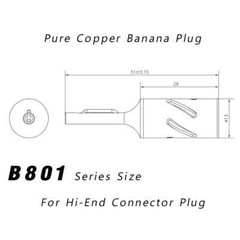 Monosaudio B801 Pure Copper Rhodium Plated Banana Plug for HiFi Loudspeaker Wire