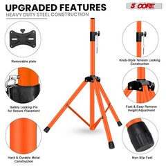 5 Core Speaker Stand Adjustable 31 to 54″ PA DJ Tripod Heavy Duty w 35mm Mount