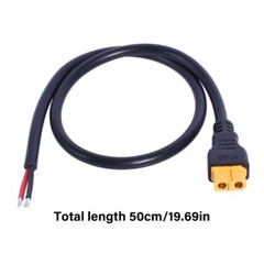 50cm/19.69in Long XT60 Connector Cable Female to Pigtail 2Pin Bare Wire for UAVs