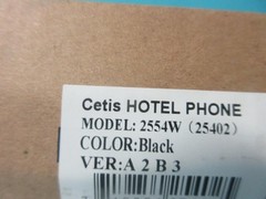 NEW BLACK CETIS PUSH-BUTTON WALL TELEPHONE PHONE HAC AEGIS 2554W WITH GRAY CORD
