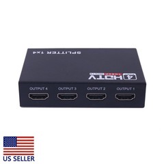 1 in 4 out 4 Port 4k Full HD HDMI Splitter Hub Repeater Amplifier 3d USA