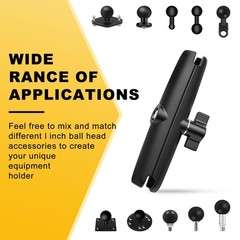 Metal Double Socket Arm Compatible RAM Mount Arm, 1″ Double Ball Adapter, 360°