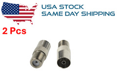 2 Pcs F -Type Female Jack to TV PAL Female Jack Coaxial RF Connector Adapter