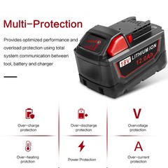 2P For Milwaukee for M18 Lithium Ion 12.0Ah Extended Capacity Battery 48-11-1860