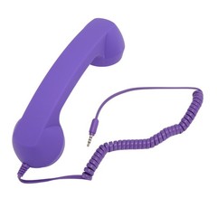 3.5mm Retro Radiation Proof Wired Telephone Handset Purple Cell Phone Handset