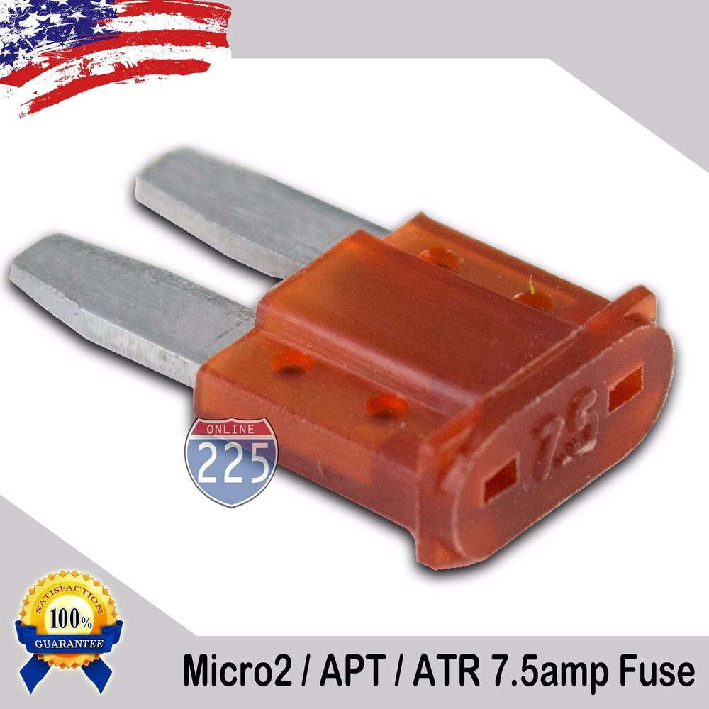 5 Pack 7.5A Micro2 Blade Fuse 7.5 AMP APT/ATR 32V Auto Car Truck Boat Marine RV