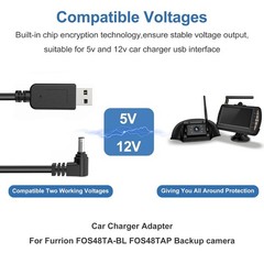 USB to DC Car Charger Cable for Furrion FOS07TADS Vision S Monitor Power Supply