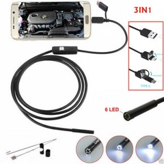 1m/2m 3in1 USB 6 LED Endoscope HD Cams Inspection Camera For Android/Laptop/PC