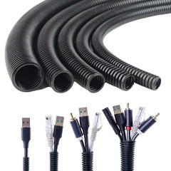 50 Ft. 3/8″ Split Wire Loom Conduit Polyethylene Tubing Black Color Sleeve Tube