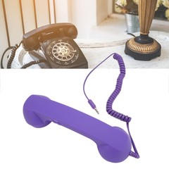 3.5mm Retro Radiation Proof Wired Telephone Handset Purple Cell Phone Handset