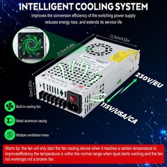DC 12V 50A 600W Switching Power Supply, 110V/220V AC to DC Converter, Universal