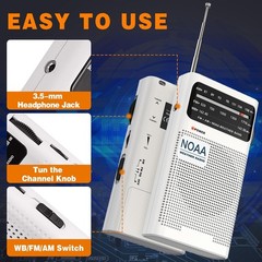 NOAA Weather Radio, AM FM NOAA Emergency Radio Portable with Best Recept