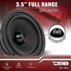 DS18 ZXI-354 3.5″ Full Range Car Audio Speaker Upgrade with Kevlar Cone 120W