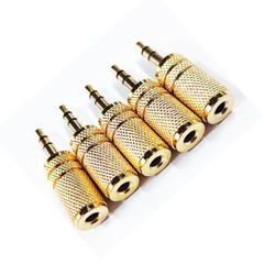 5-Pack 3.5mm Stereo TRS Male Plug to 3.5mm Mono TS Female Jack Audio Adapter