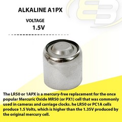 Exell Battery A1PX Battery Compatible With Mallory BMR50 EPX1 H-P MR50 RM-1N RM1