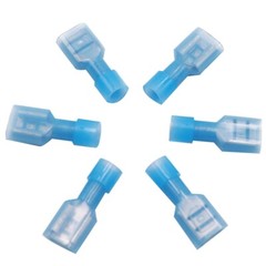 100PCS Blue Female Insulated Wire Spade Terminals Crimp Connectors 16-14 AWG US