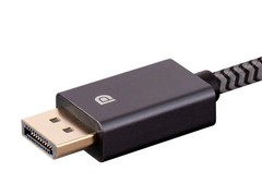 Monoprice 8k DisplayPort 1.4 EasyPlug Braided Cable – 12 Feet – Gray, 32.4 Gbps