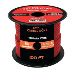 BEST CONNECTIONS Automotive Primary Wire 18 Guage, 100ft (Various Color Options)